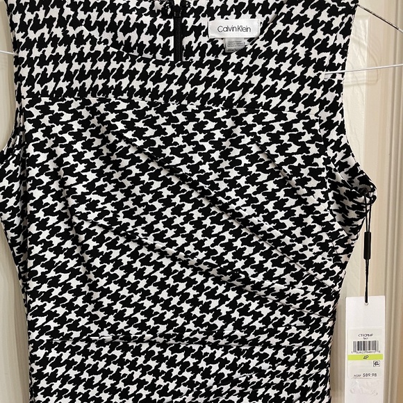 COPY - Calvin Klein houndstooth print dress petite size 4 - Picture 1 of 11